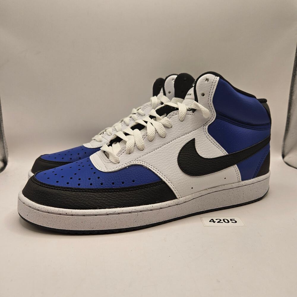 NIKE MEN'S 10.5 VISION COURT ROYAL BLUE MID TOP SNEAKER NWOB FQ8740-480